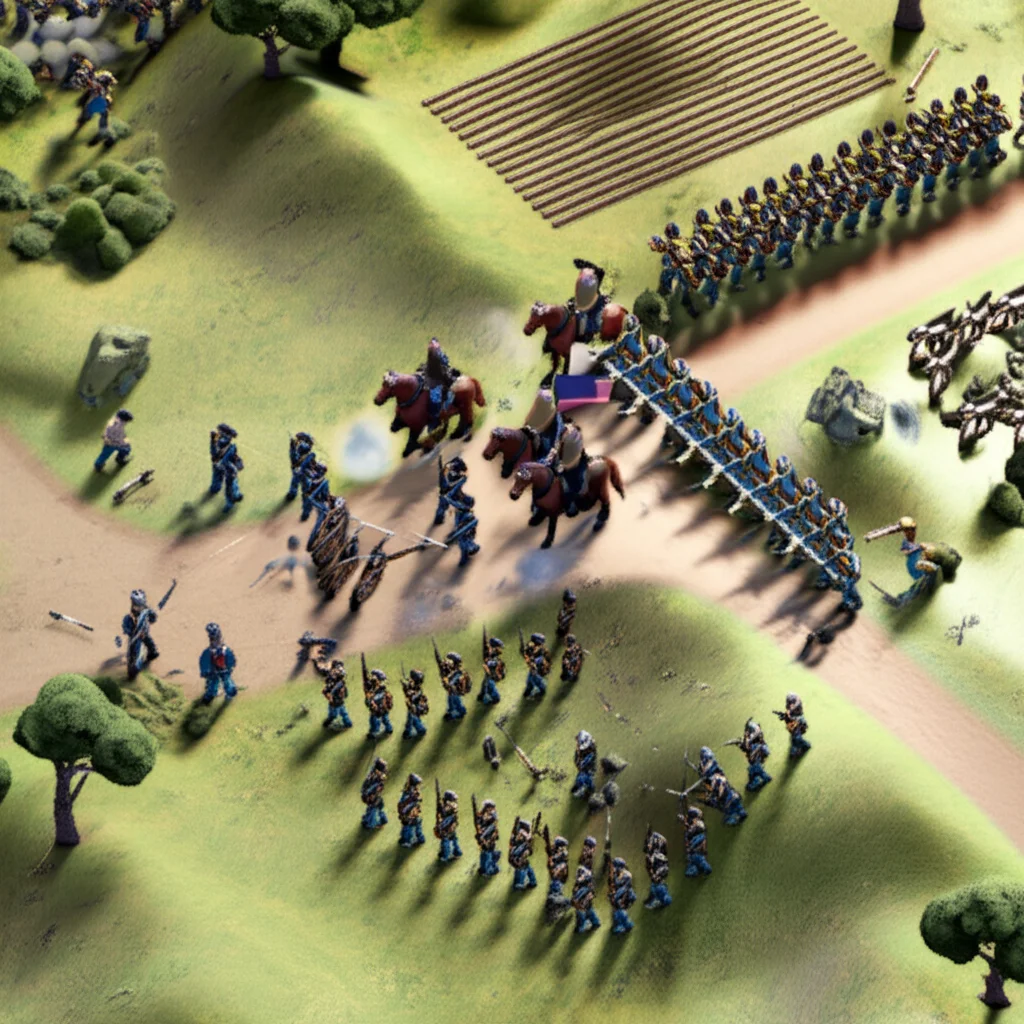 Historical artwork depicting the Battle of Battle of Gettysburg