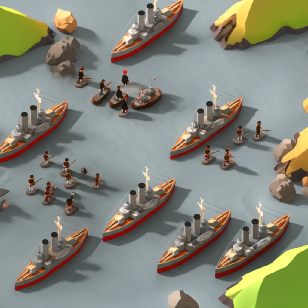 Historical artwork depicting the Battle of Battle of Tsushima