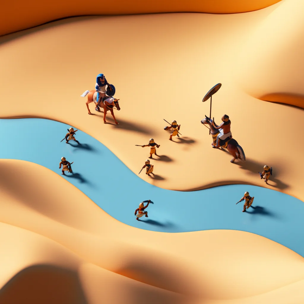 Historical artwork depicting the Battle of Battle of Kadesh