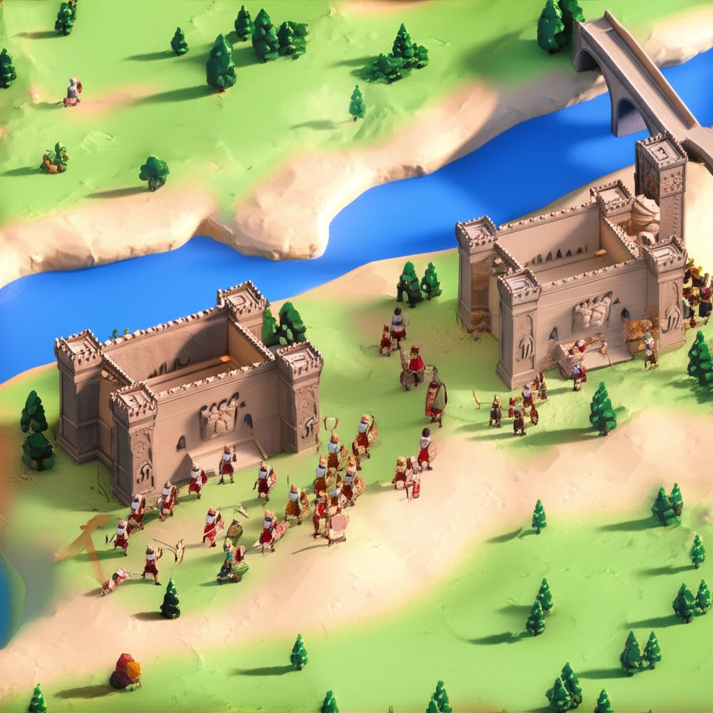 Historical artwork depicting the Battle of Battle of Carchemish