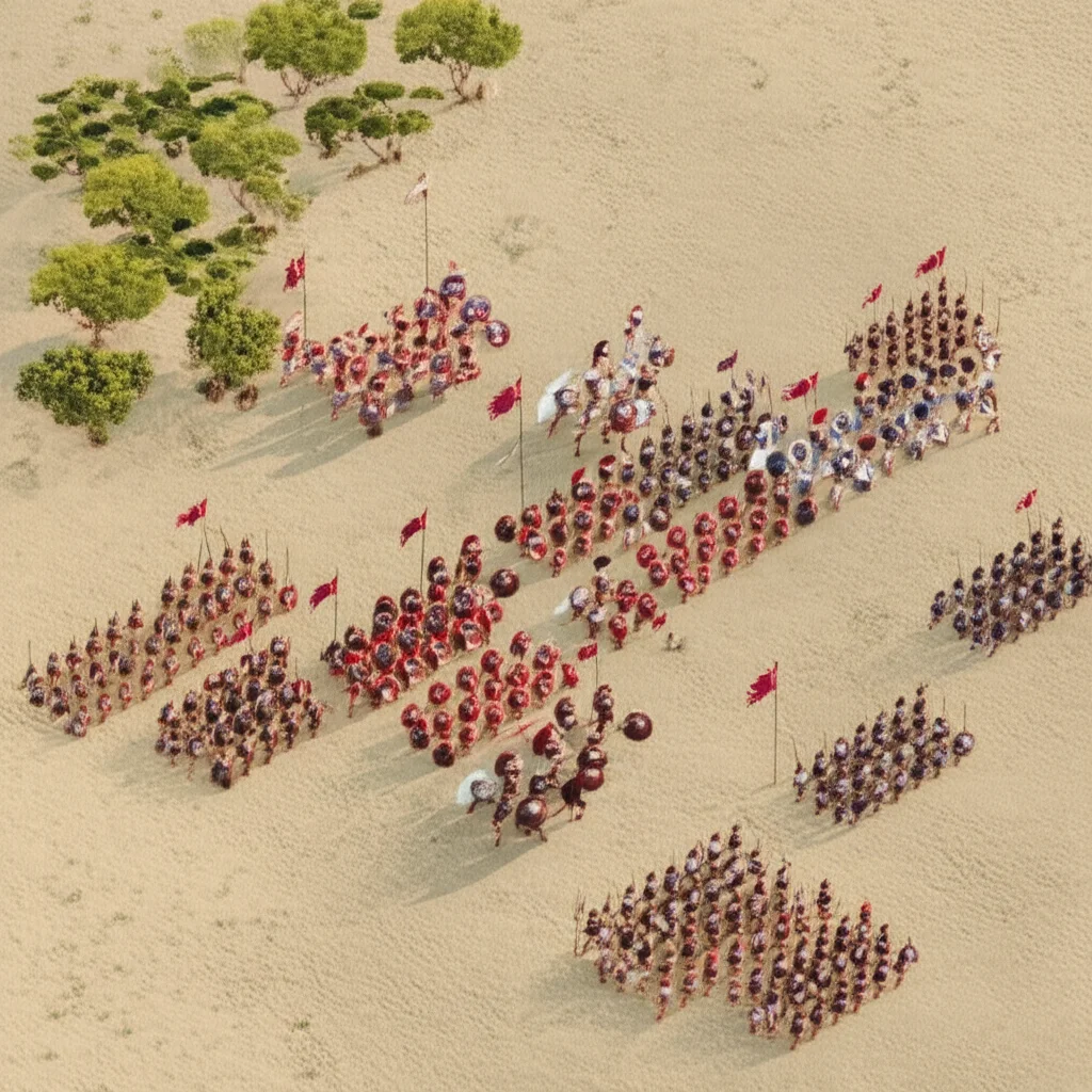 Historical artwork depicting the Battle of Battle of Raphia