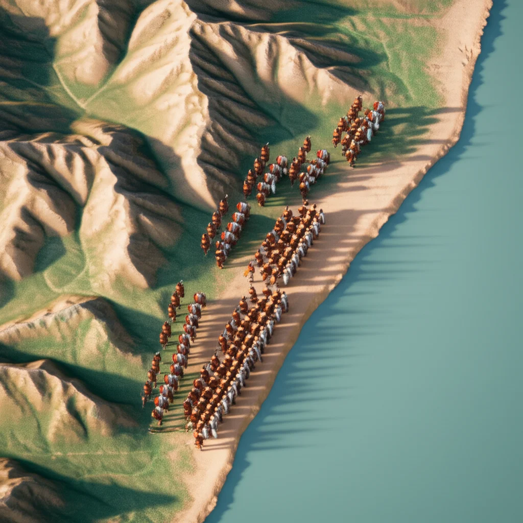 Historical artwork depicting the Battle of Battle of Issus