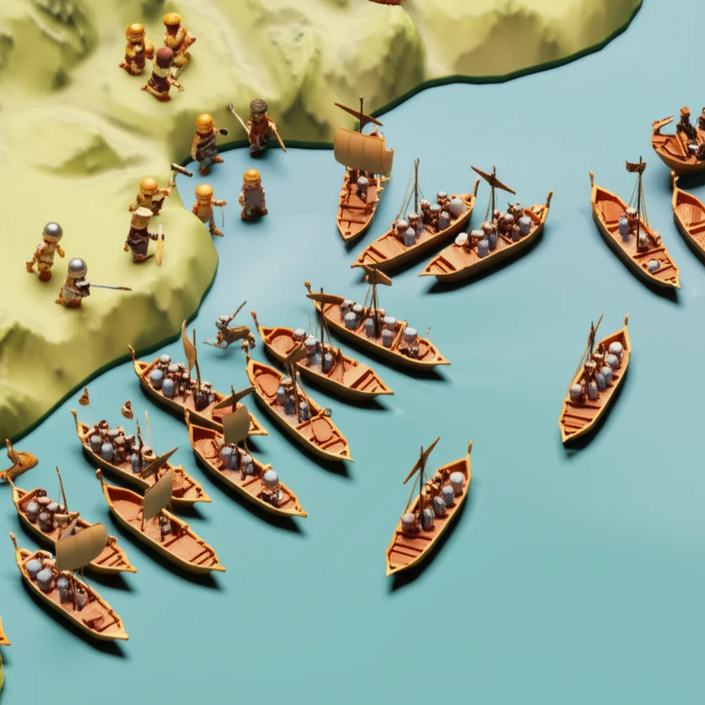 Historical artwork depicting the Battle of Battle of Actium