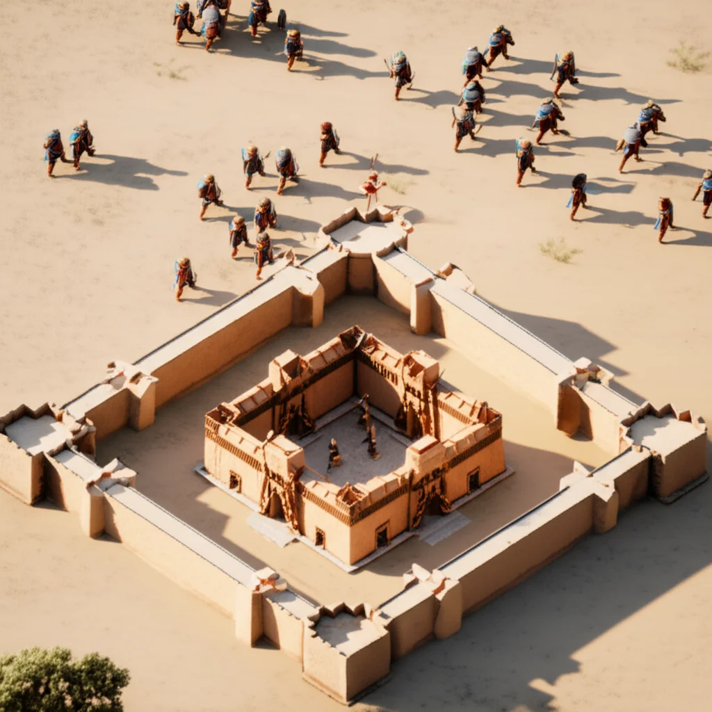 Historical artwork depicting the Battle of Siege of Avaris