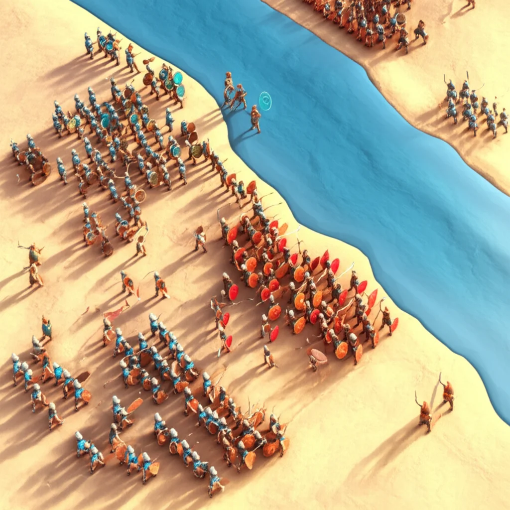 Historical artwork depicting the Battle of Battle of Ulai