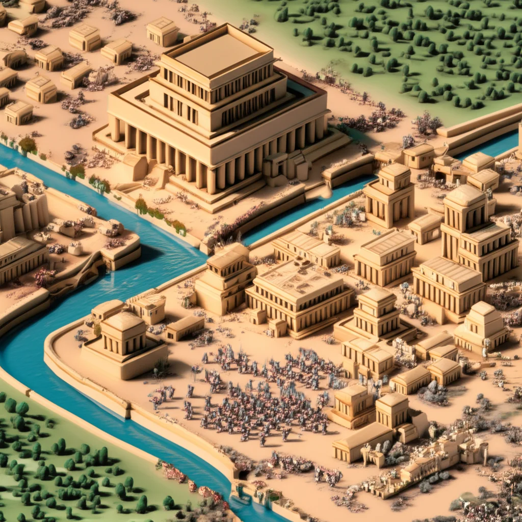 Historical artwork depicting the Battle of Sack of Babylon by Sennacherib