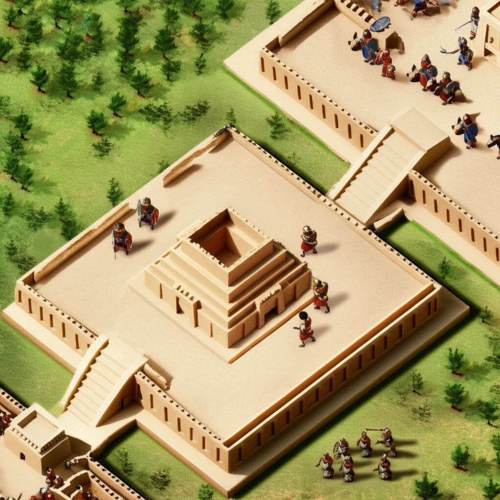 Historical artwork depicting the Battle of Fall of Ur