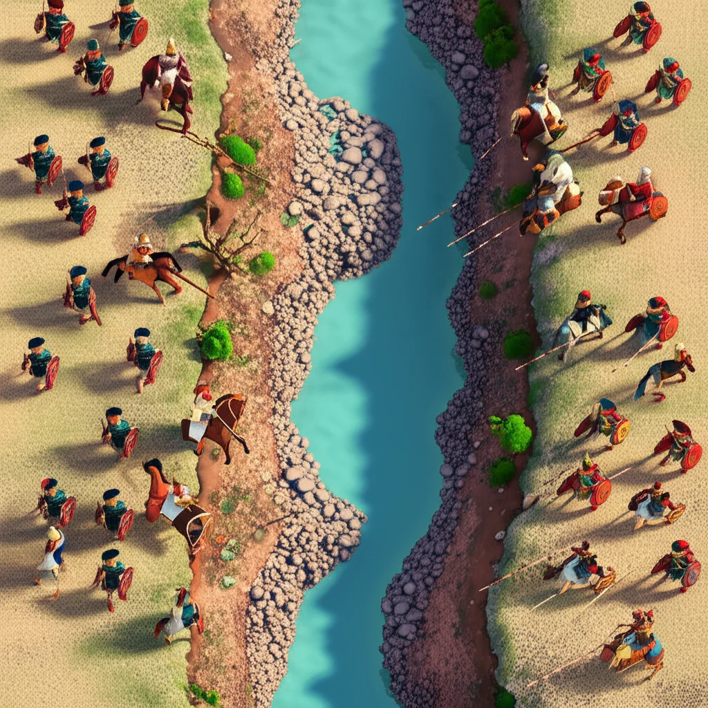 Historical artwork depicting the Battle of Battle of the Granicus