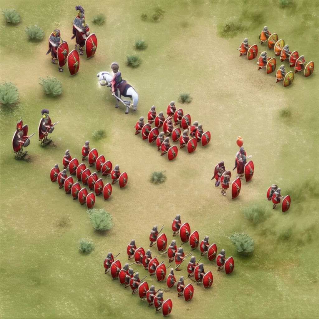 Historical artwork depicting the Battle of Battle of Pharsalus