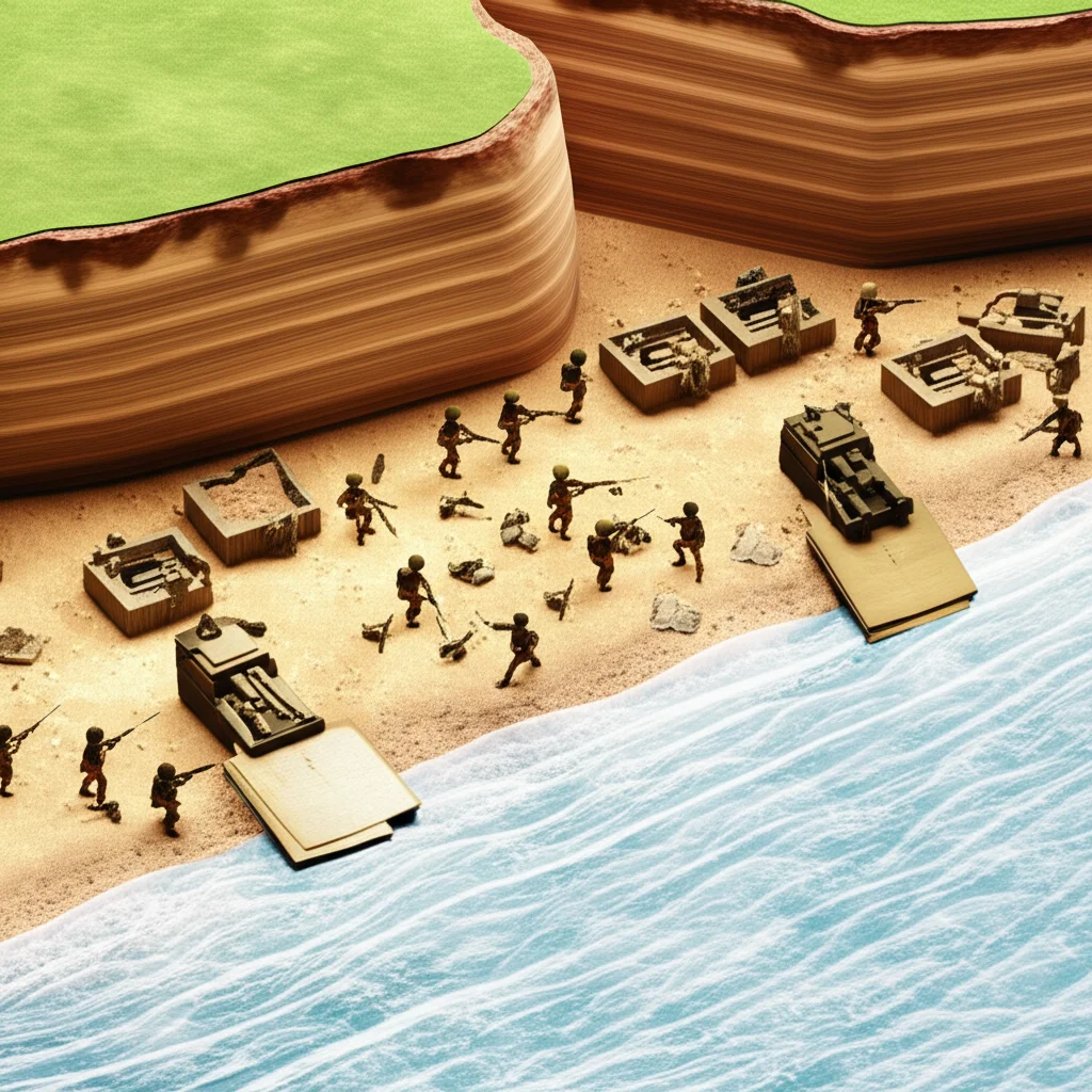 Historical artwork depicting the Battle of D-Day