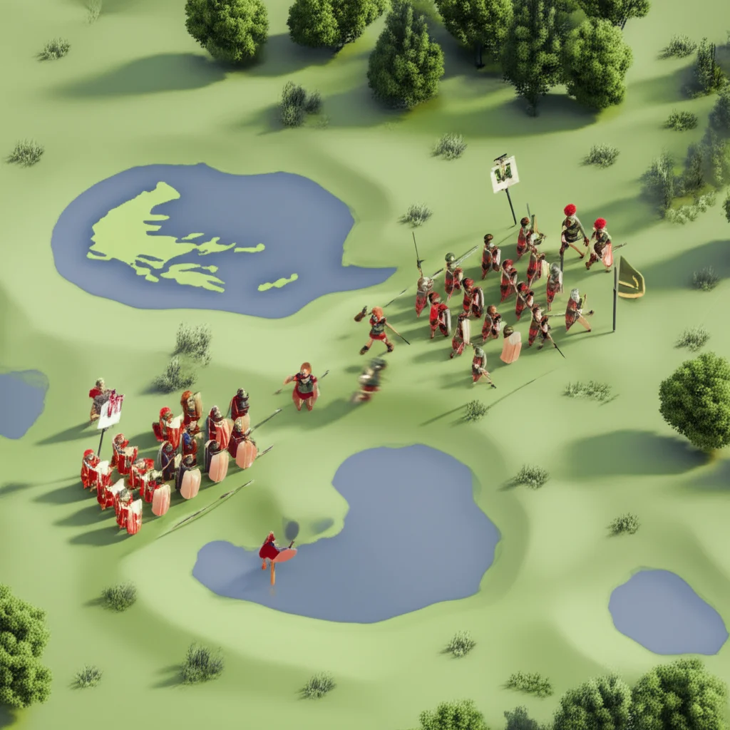 Historical artwork depicting the Battle of Battle of Philippi