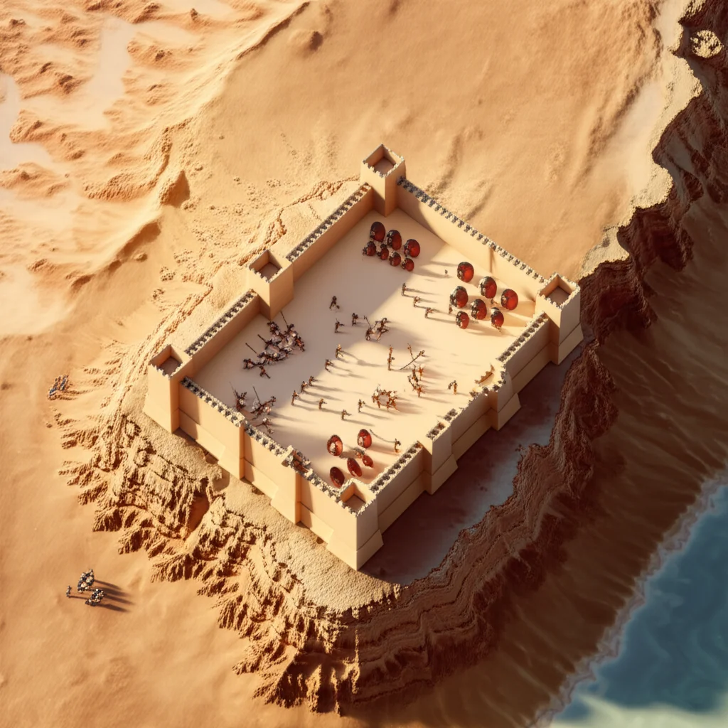 Historical artwork depicting the Battle of Siege of Masada