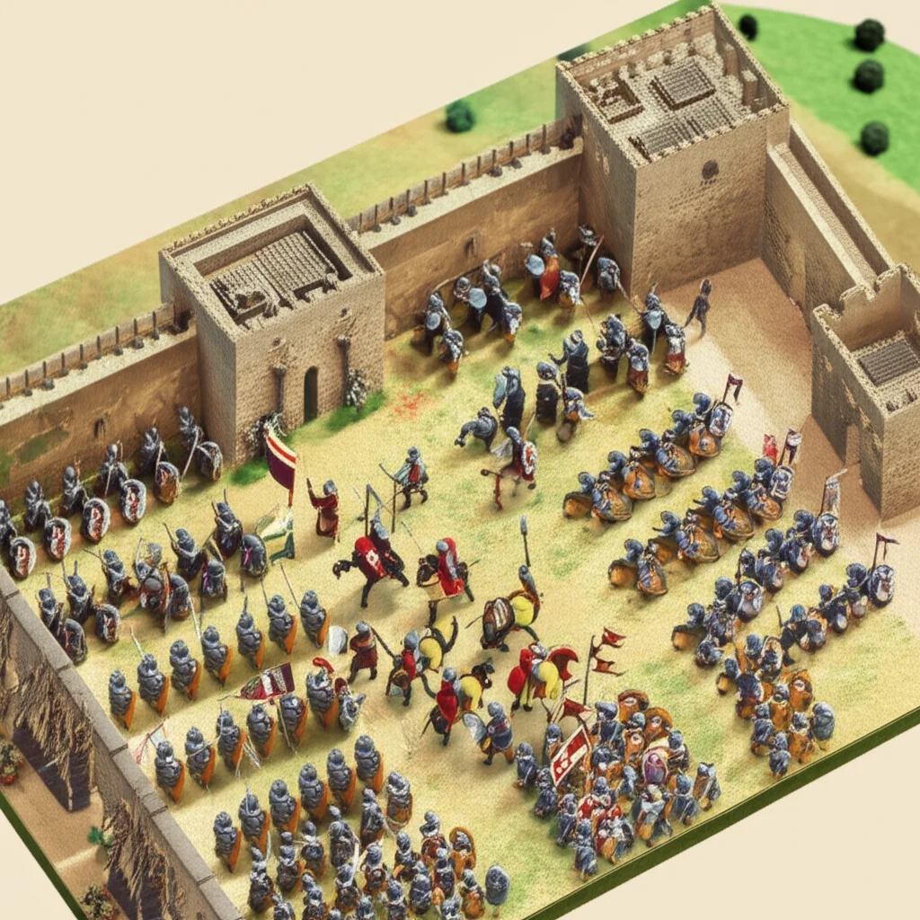 Historical artwork depicting the Battle of Siege of Acre